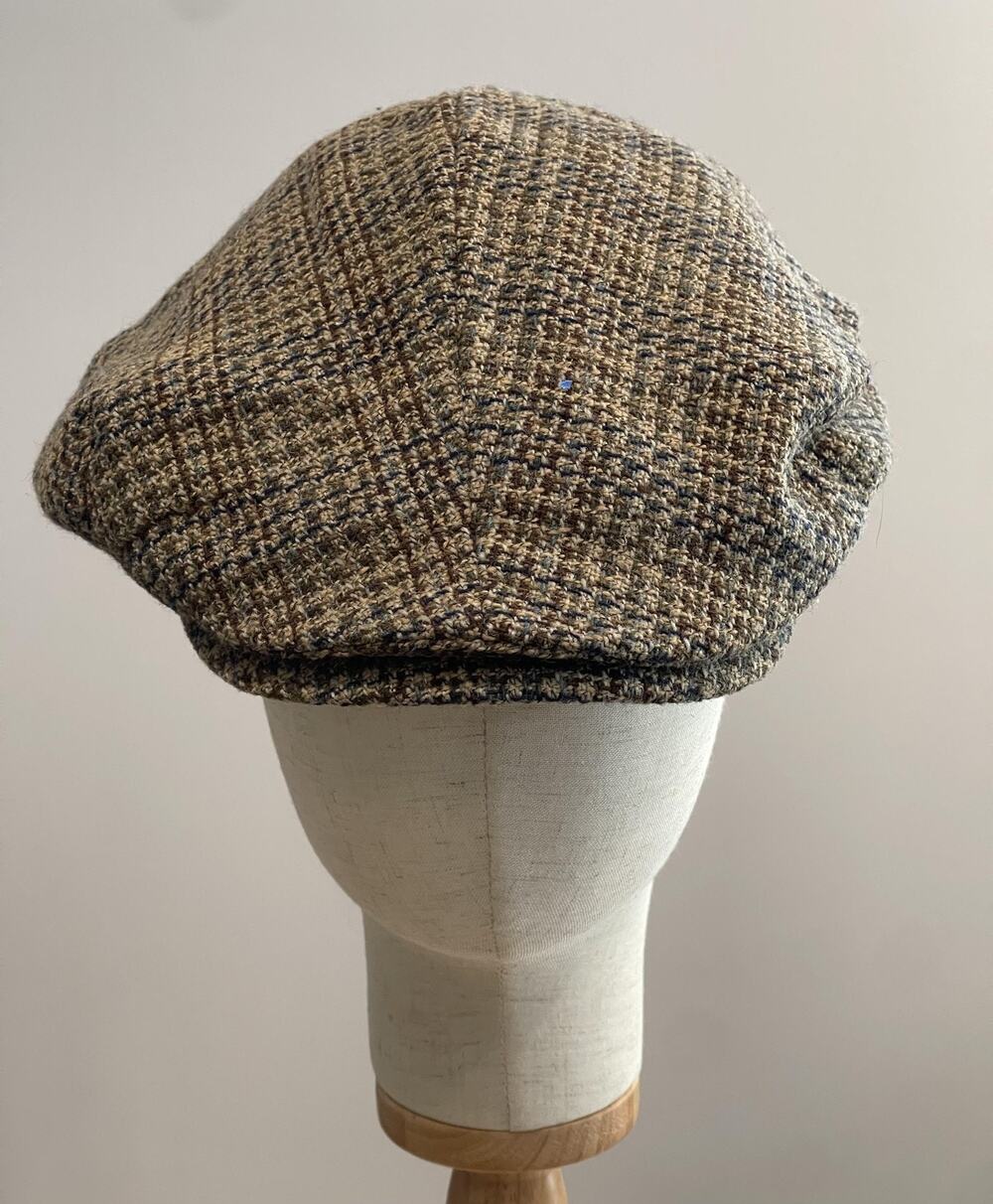 Weatherproof Hat Cap Newsboy Mens One Size Brown Check Tweed Lined Adjustable